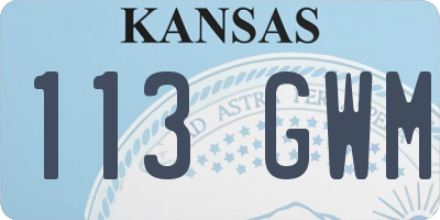 KS license plate 113GWM