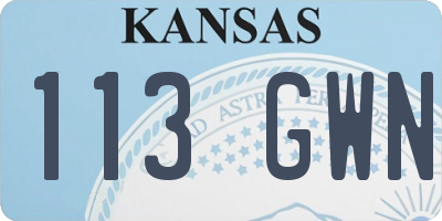 KS license plate 113GWN