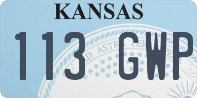 KS license plate 113GWP