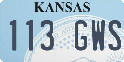 KS license plate 113GWS