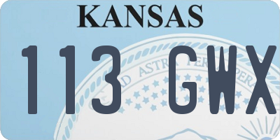 KS license plate 113GWX