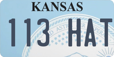 KS license plate 113HAT