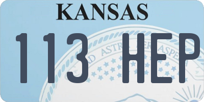 KS license plate 113HEP