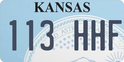 KS license plate 113HHF