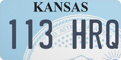 KS license plate 113HRQ