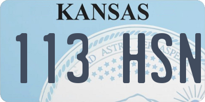 KS license plate 113HSN