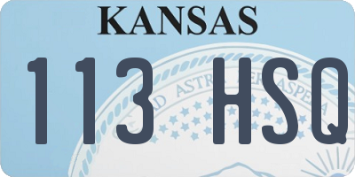 KS license plate 113HSQ