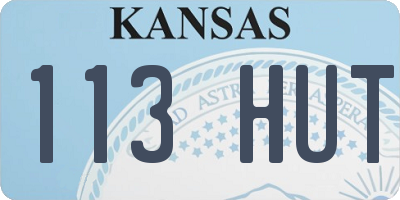 KS license plate 113HUT