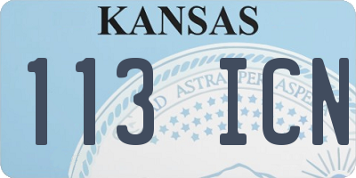 KS license plate 113ICN
