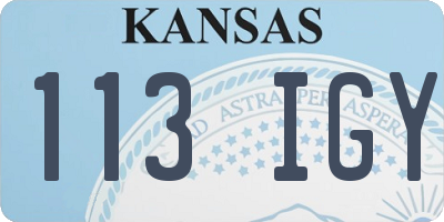 KS license plate 113IGY