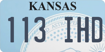 KS license plate 113IHD