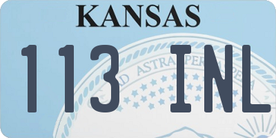 KS license plate 113INL