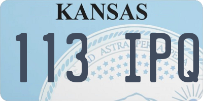 KS license plate 113IPQ