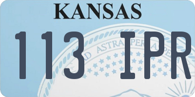 KS license plate 113IPR