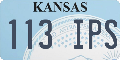 KS license plate 113IPS