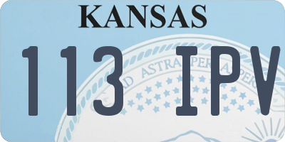 KS license plate 113IPV