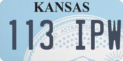 KS license plate 113IPW