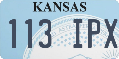 KS license plate 113IPX