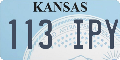 KS license plate 113IPY