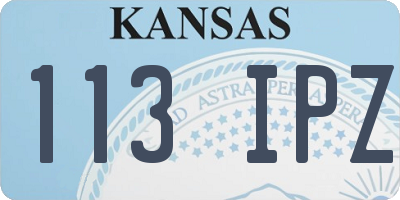 KS license plate 113IPZ