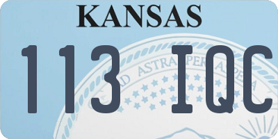 KS license plate 113IQC