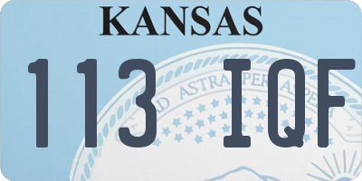 KS license plate 113IQF