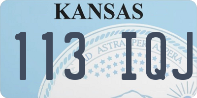KS license plate 113IQJ