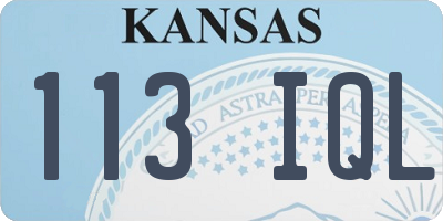 KS license plate 113IQL