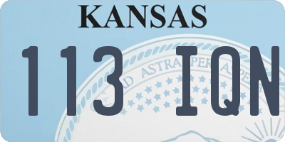 KS license plate 113IQN