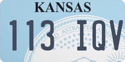 KS license plate 113IQV