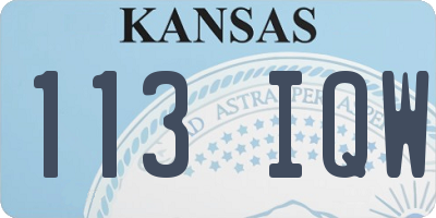 KS license plate 113IQW