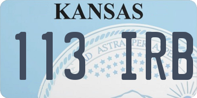 KS license plate 113IRB