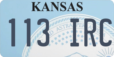 KS license plate 113IRC
