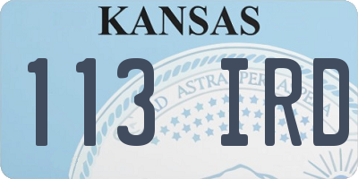 KS license plate 113IRD