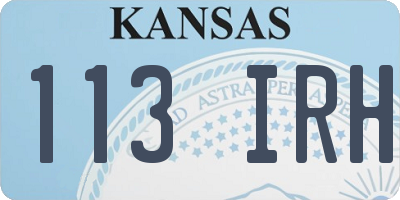 KS license plate 113IRH