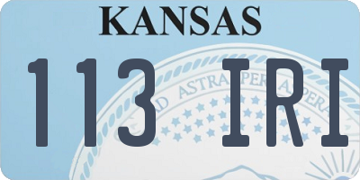 KS license plate 113IRI