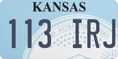 KS license plate 113IRJ