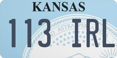 KS license plate 113IRL