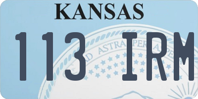 KS license plate 113IRM