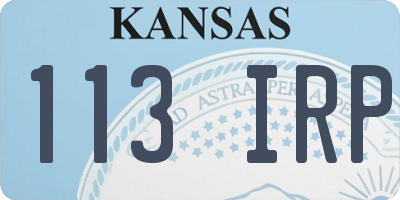 KS license plate 113IRP
