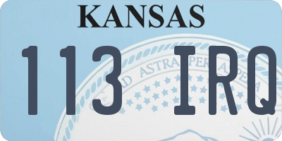 KS license plate 113IRQ