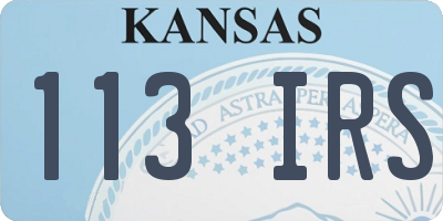 KS license plate 113IRS