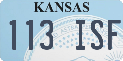 KS license plate 113ISF