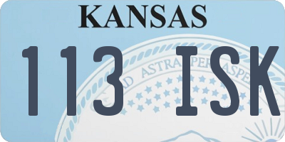 KS license plate 113ISK