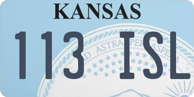KS license plate 113ISL