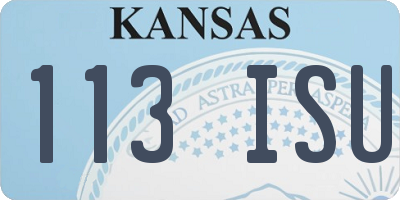KS license plate 113ISU