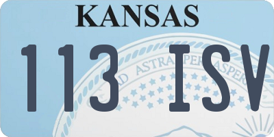 KS license plate 113ISV