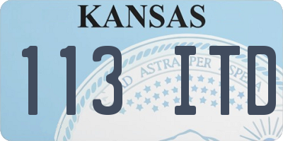 KS license plate 113ITD