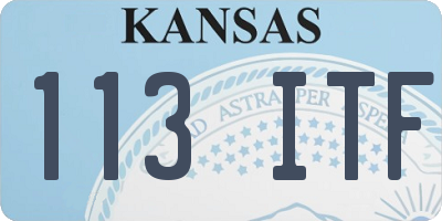 KS license plate 113ITF