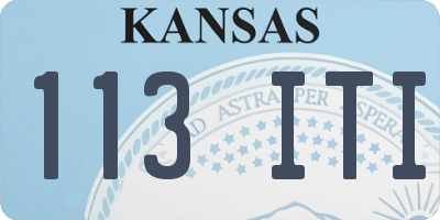 KS license plate 113ITI